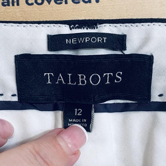 Talbots Pants Womens 12 Black Newport Stretch Cotton Straight Leg Dress Work - Picture 4 of 5